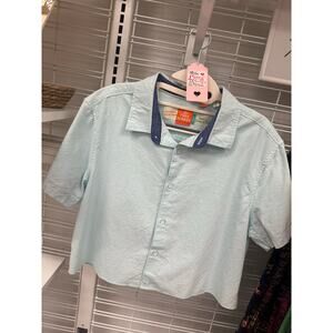 Upcycled button up crop!